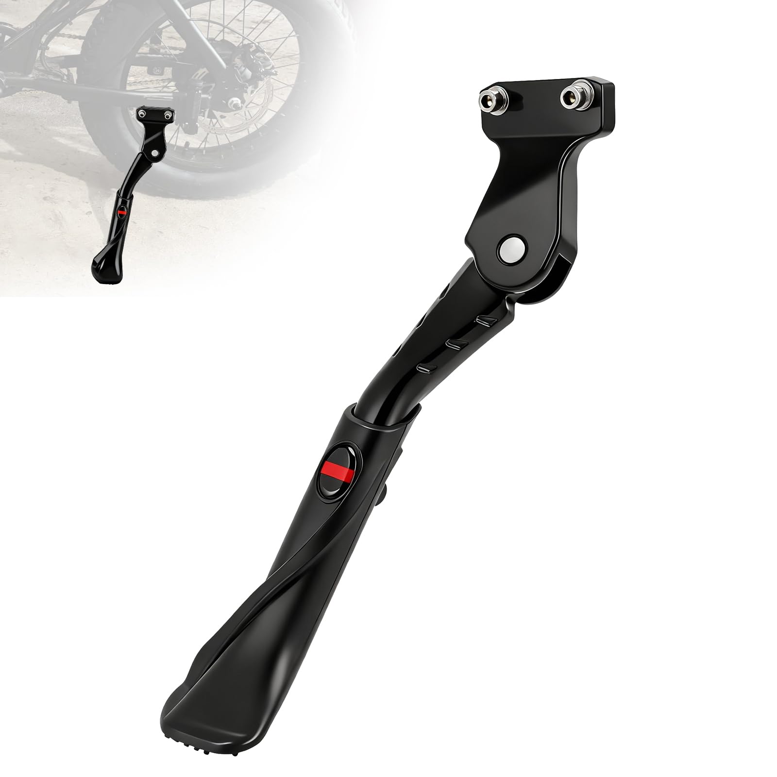 BAOUFF kickstand front view showing mounting fit and durability benefit