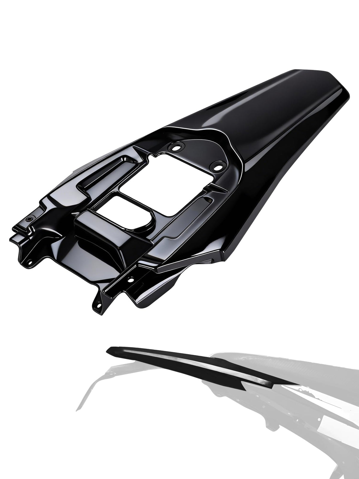 BAOUFF rear fender front view showing coverage and sleek black look for protection