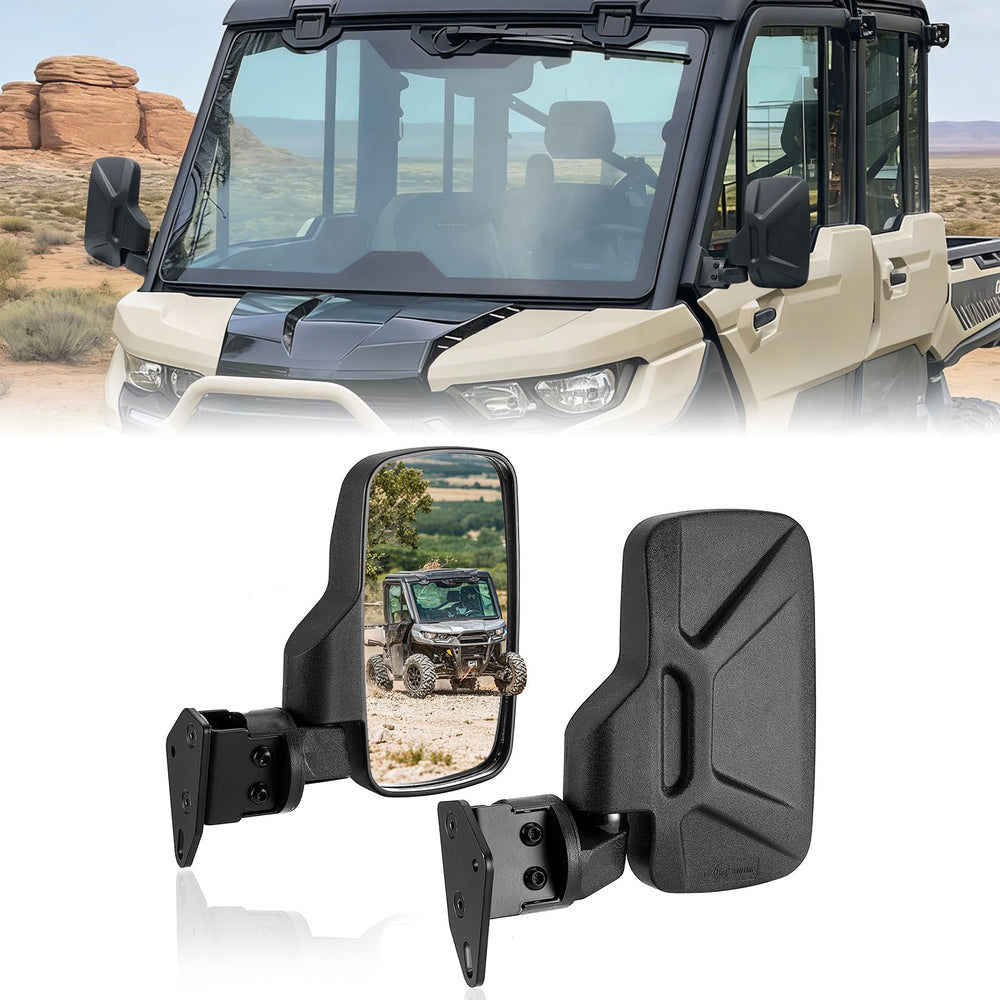 BARQUPO front-mounted mirror showing mounting orientation and fit benefit