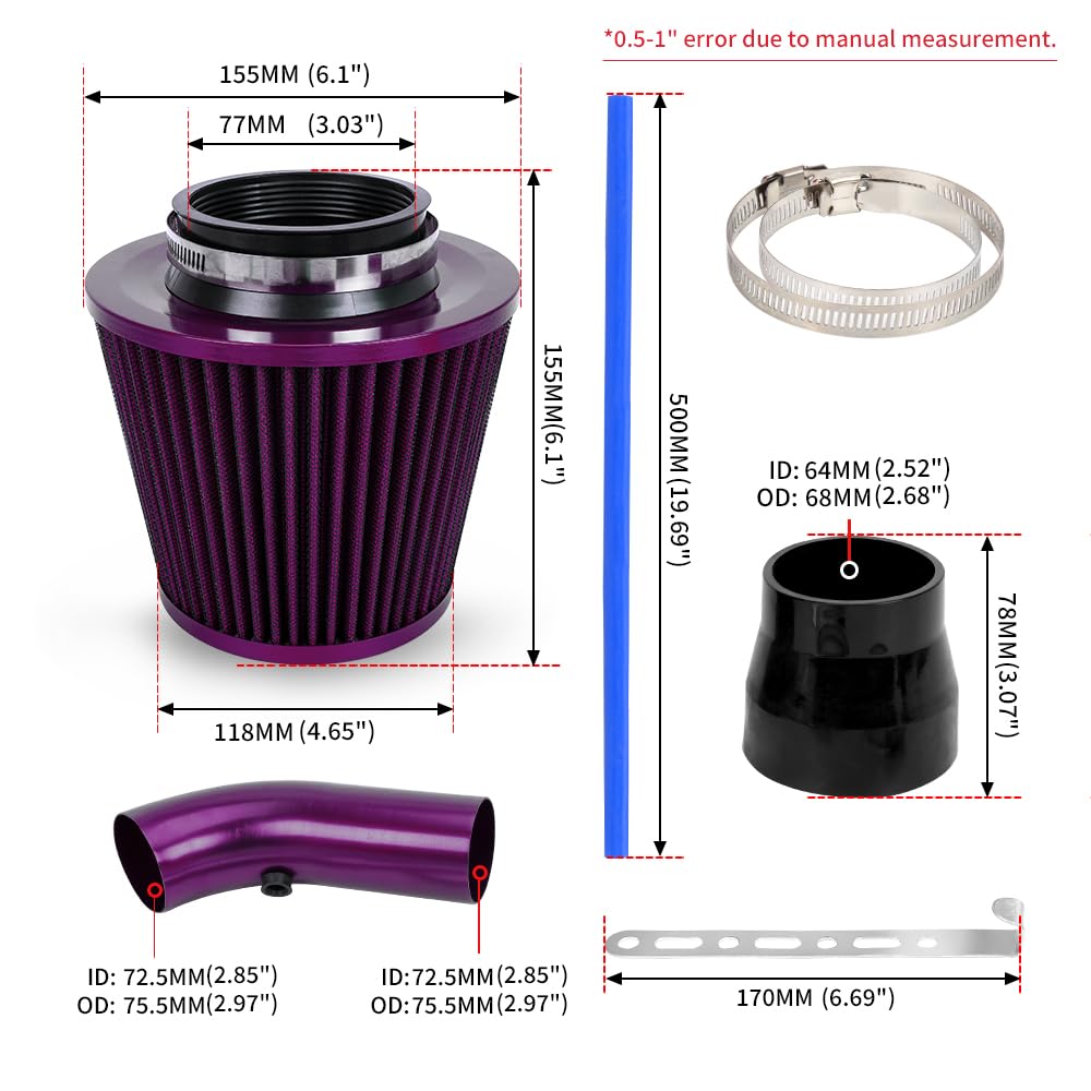 BARTOO aluminum intake tube detail showing smooth bore for reduced turbulence benefit
