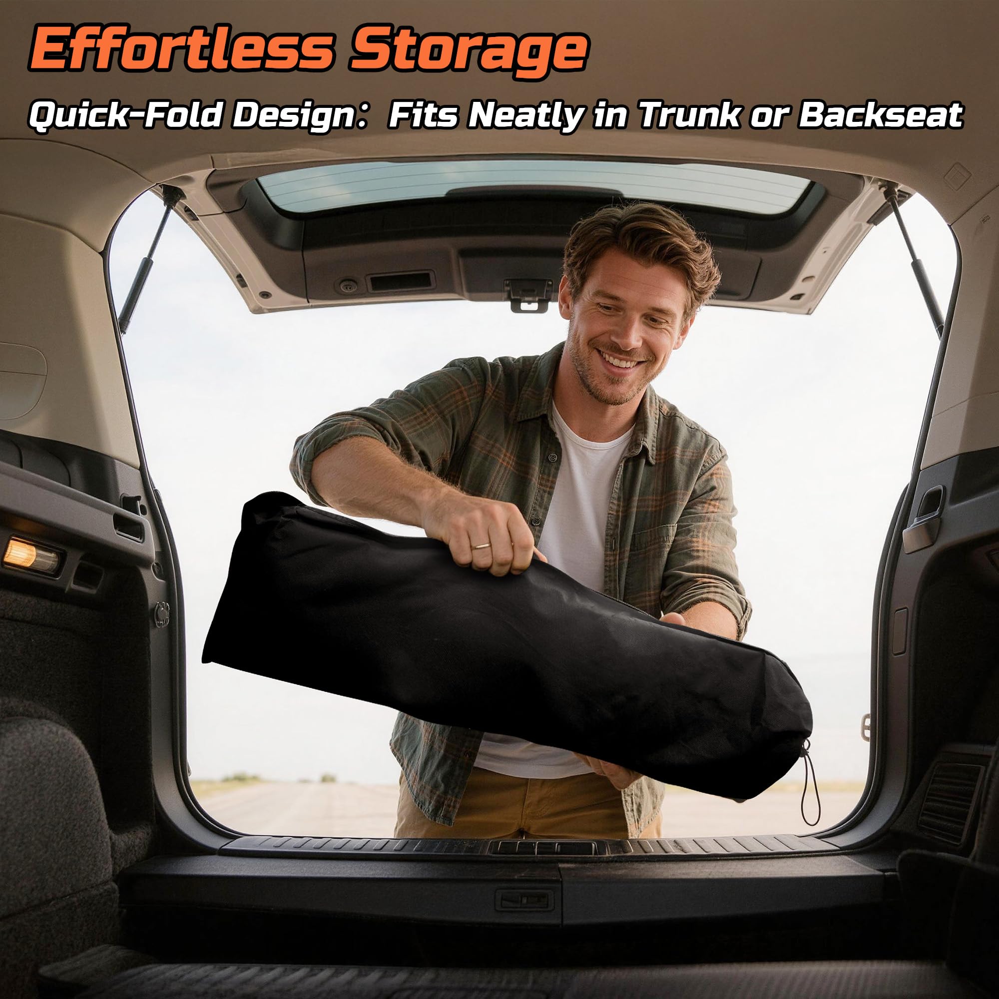 BasaltAuto lifestyle image of parked Tacoma with shade lowering interior heat