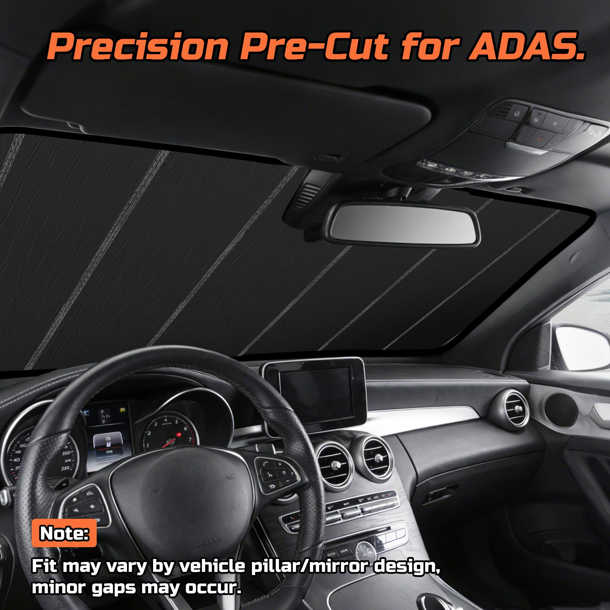 BasaltAuto top notch detail aligned to mirror and sensors preventing obstruction
