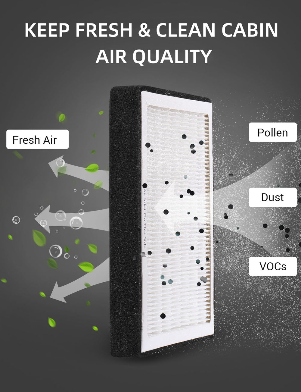 BASENOR filter side profile highlighting gasket seal for leak-free performance
