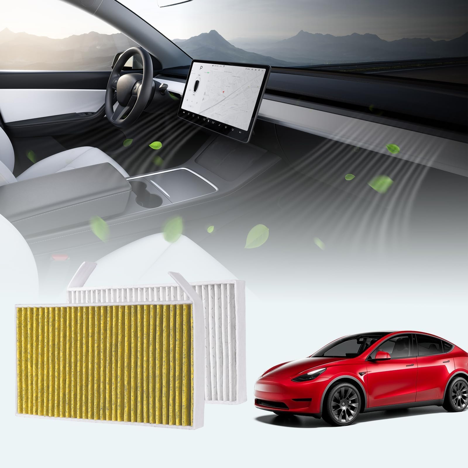 BASENOR front packaging showing fit for Tesla Model 3 and Model Y, ensures proper replacement