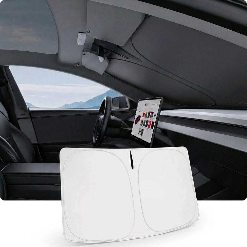 BASENOR front view showing custom-fit shield protecting windshield and reducing heat