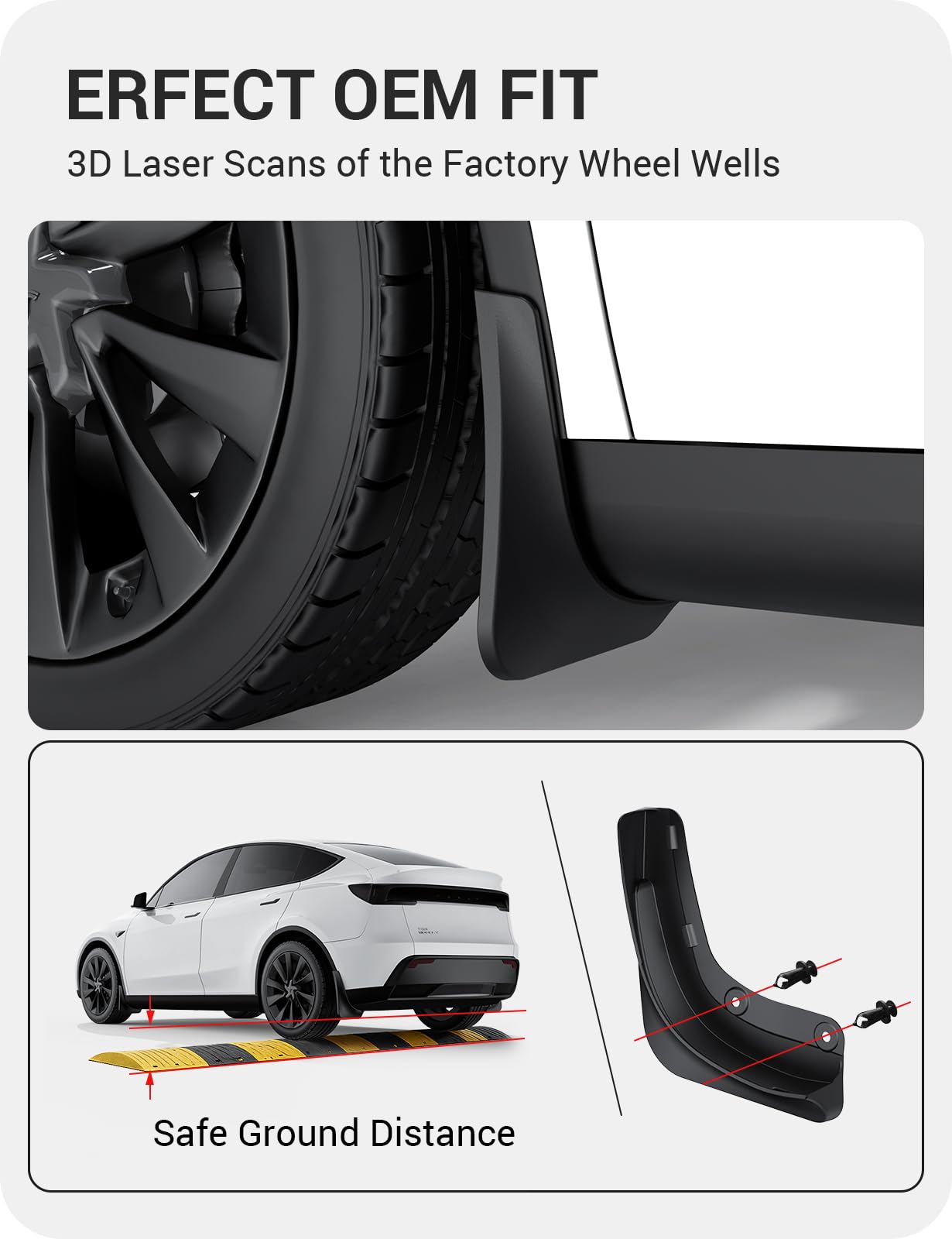 BASENOR on rear wheel deflecting road spray for cleaner underbody