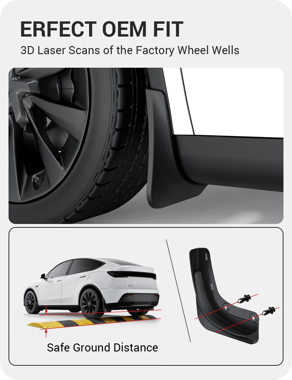 BASENOR on rear wheel deflecting road spray for cleaner underbody