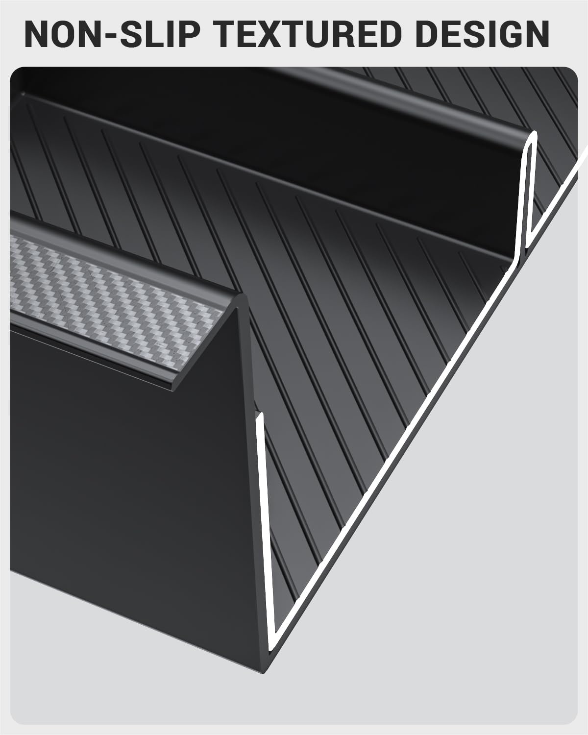 BASENOR tray beside hand to show scale and compact, functional storage capacity