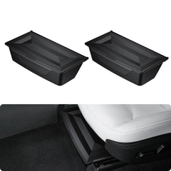BASENOR front view of under-seat box showing precise fit and added hidden storage