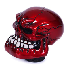 Bashineng skull shift knob front view showing red skull design and visibility benefit