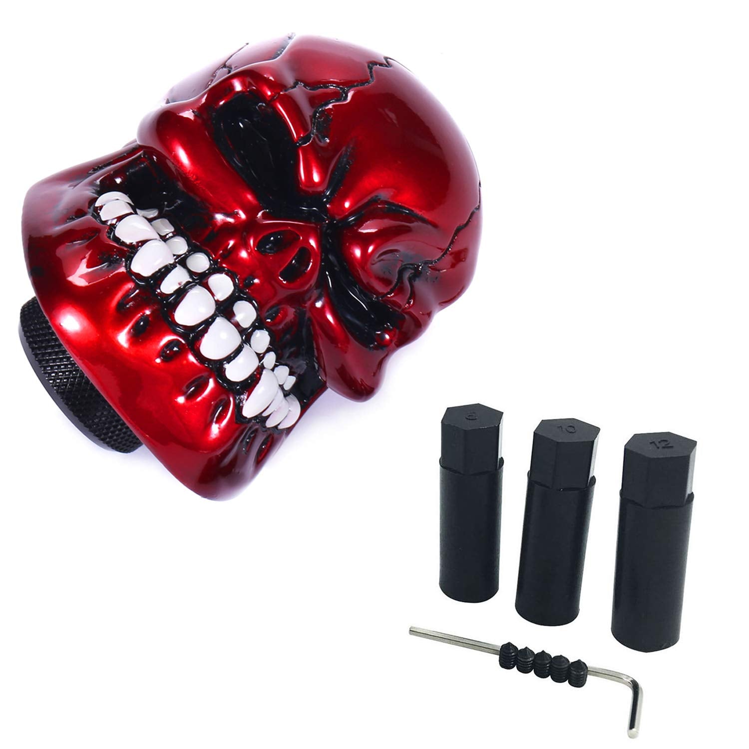 Bashineng skull shift knob size comparison against hand to show scale benefit