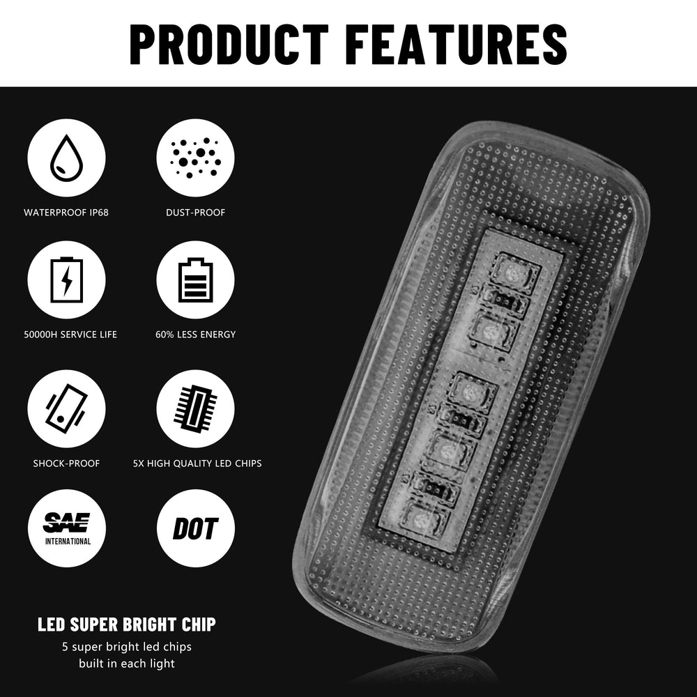 BASIKER rear red side marker close-up lens for durable road safety