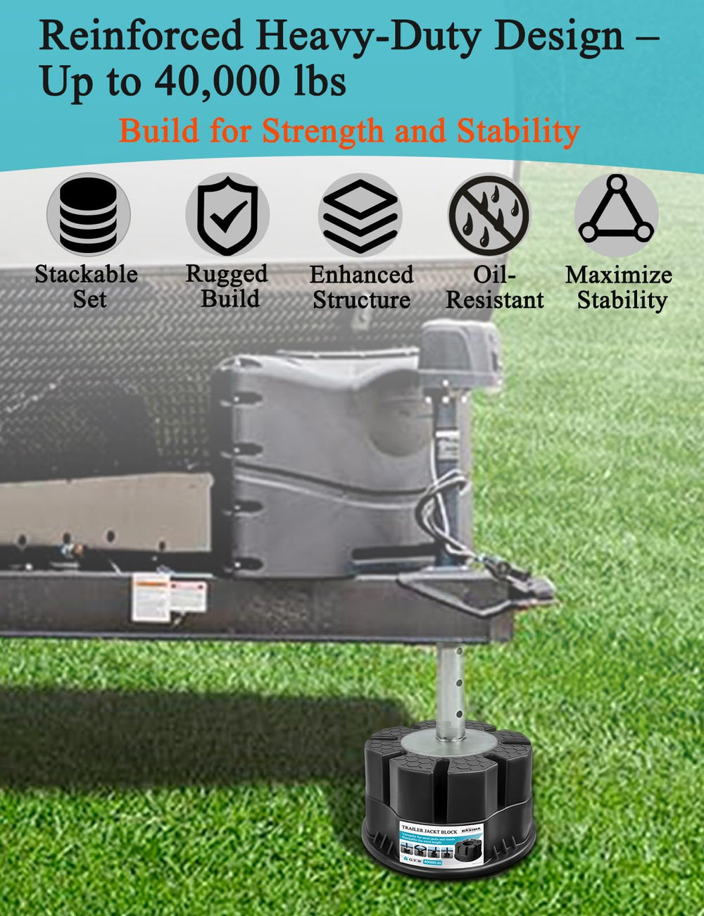 Basima close-up of top platform showing large contact area for stable jack support