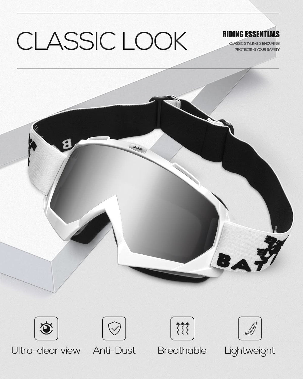 BATFOX close-up lens texture highlighting scratch-resistant clarity