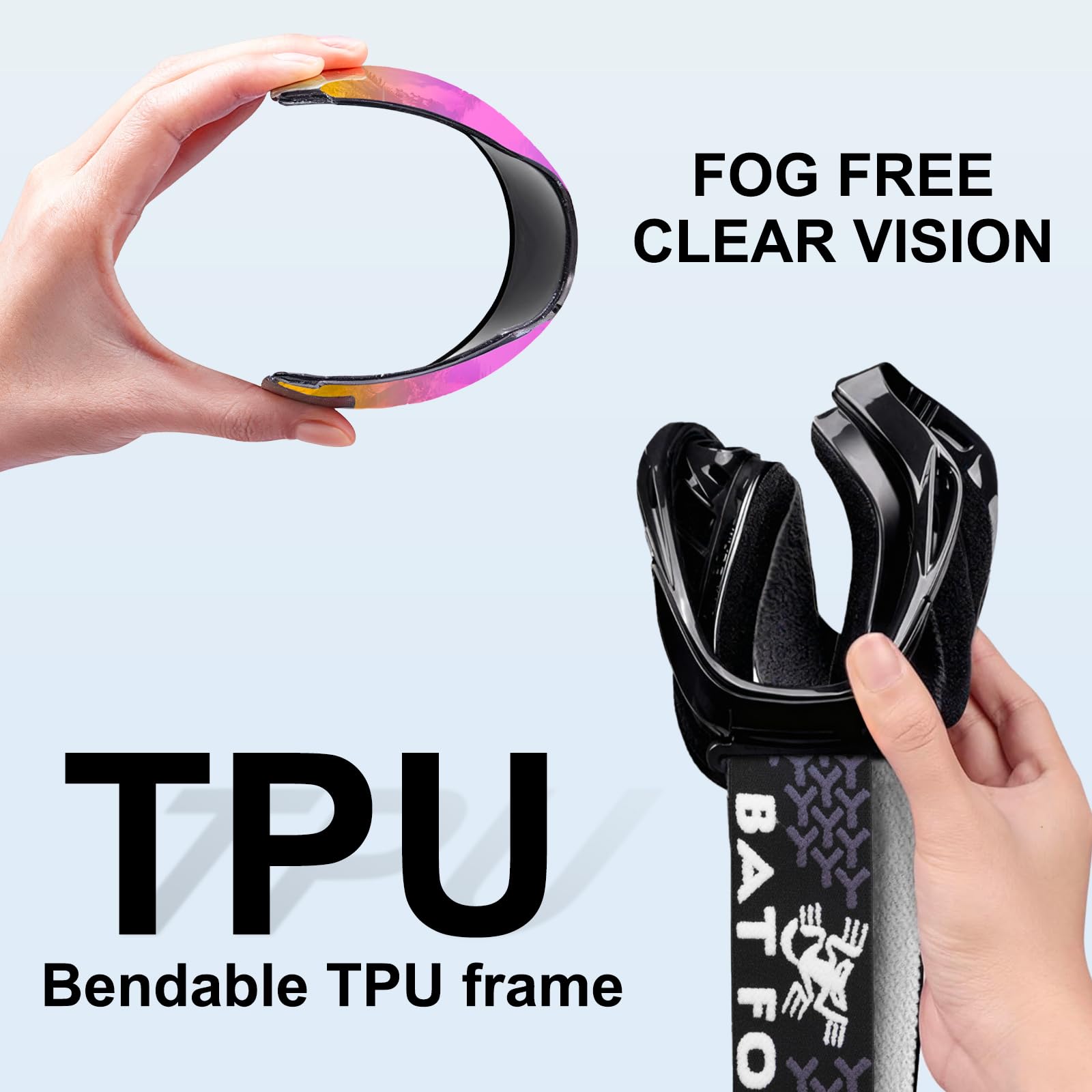 BATFOX side-by-side REVO and standard lenses showing glare reduction benefit