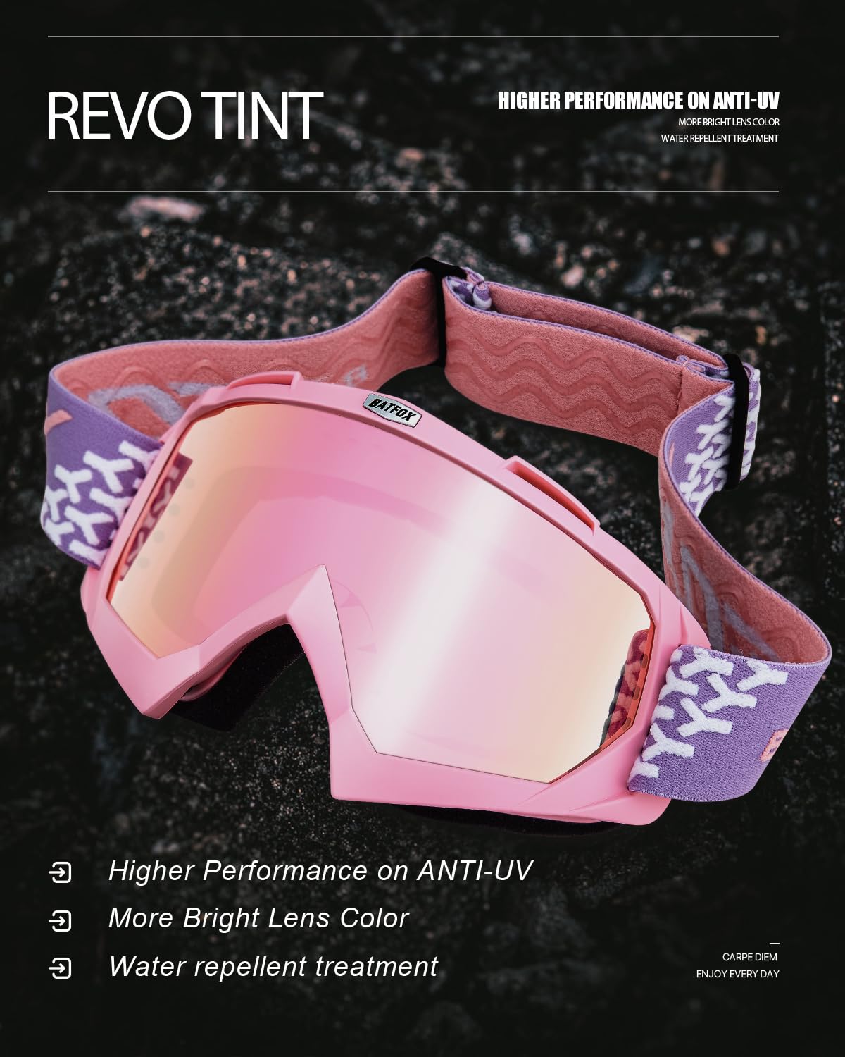BATFOX flexible TPU frame close-up showing bendability for fit and comfort