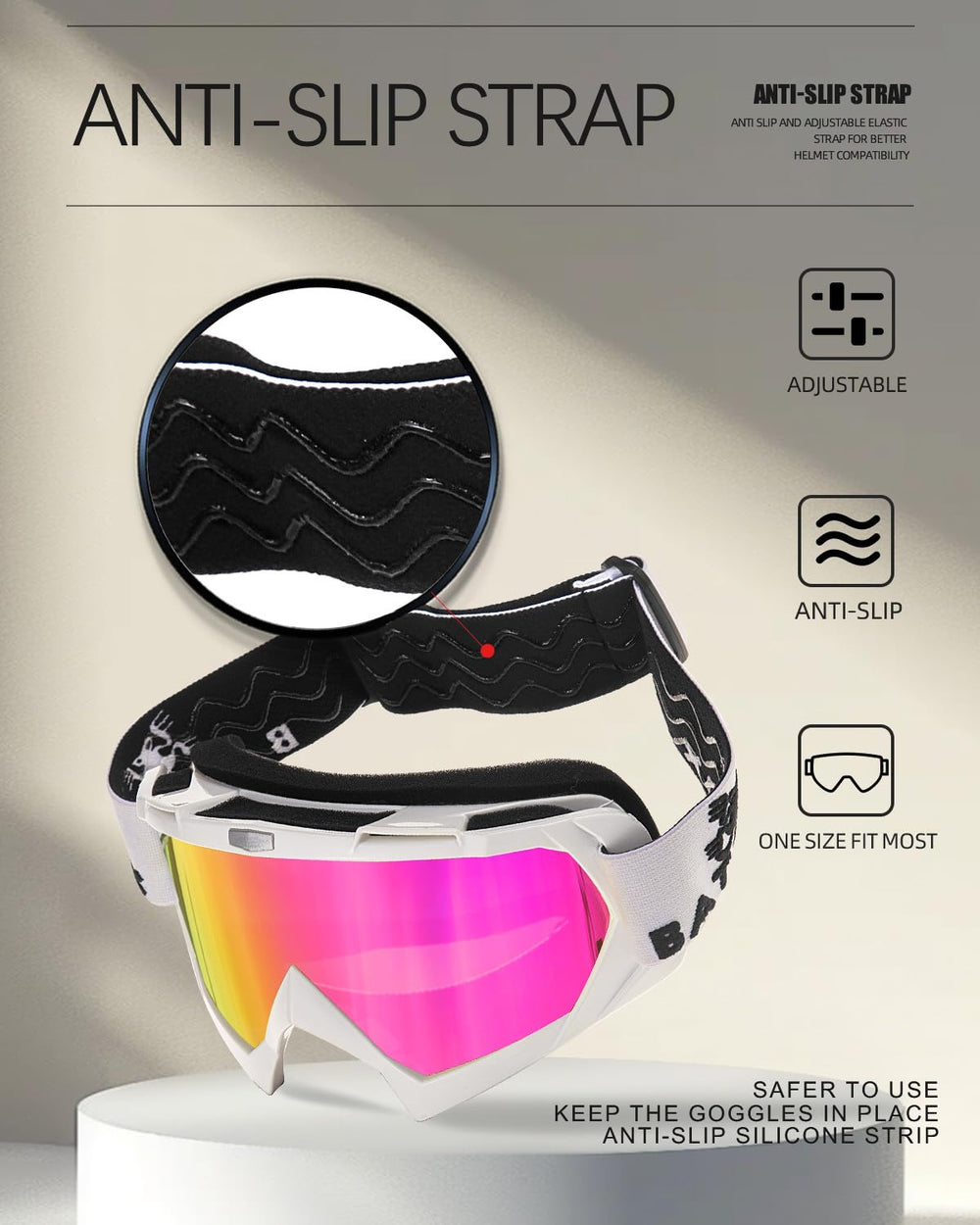 BATFOX goggles in hand for size comparison and lightweight benefit