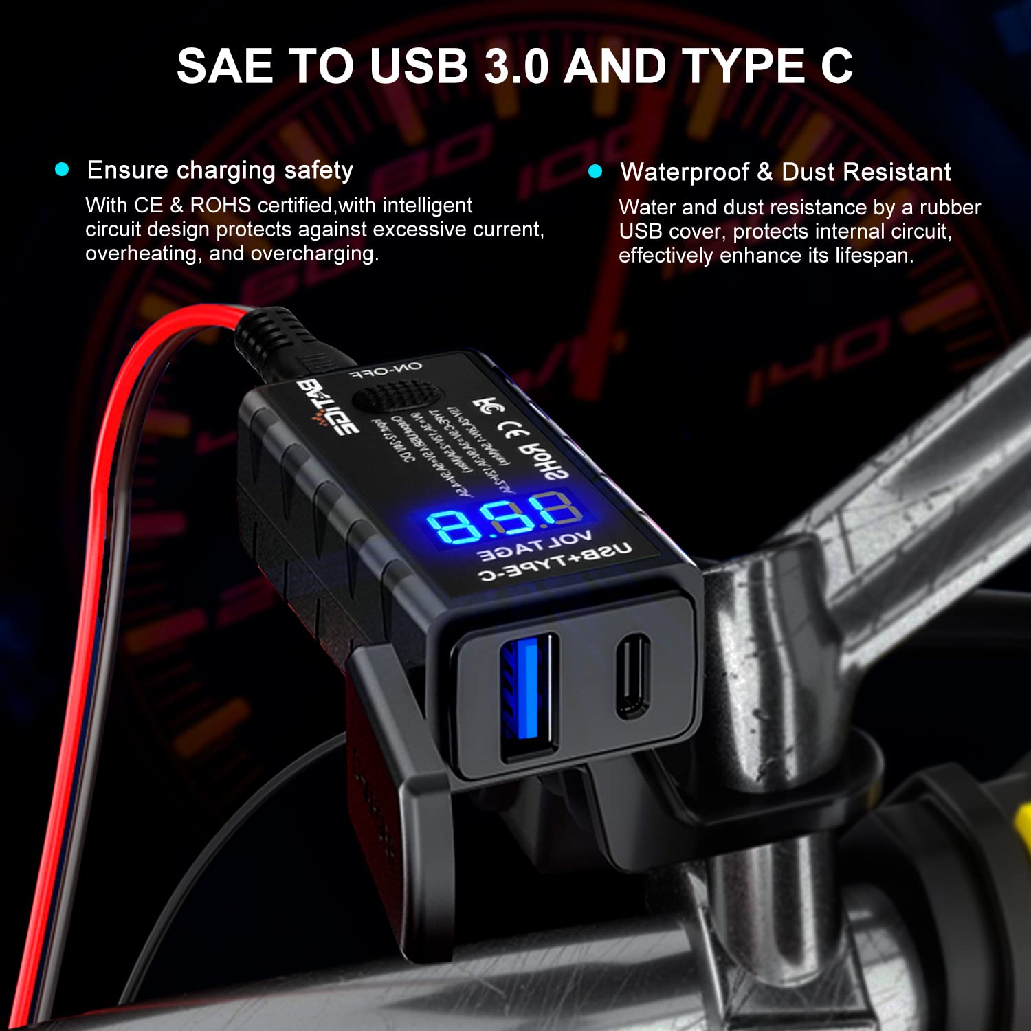 BATIGE multiple installation options tape zip tie screw for flexible mounting