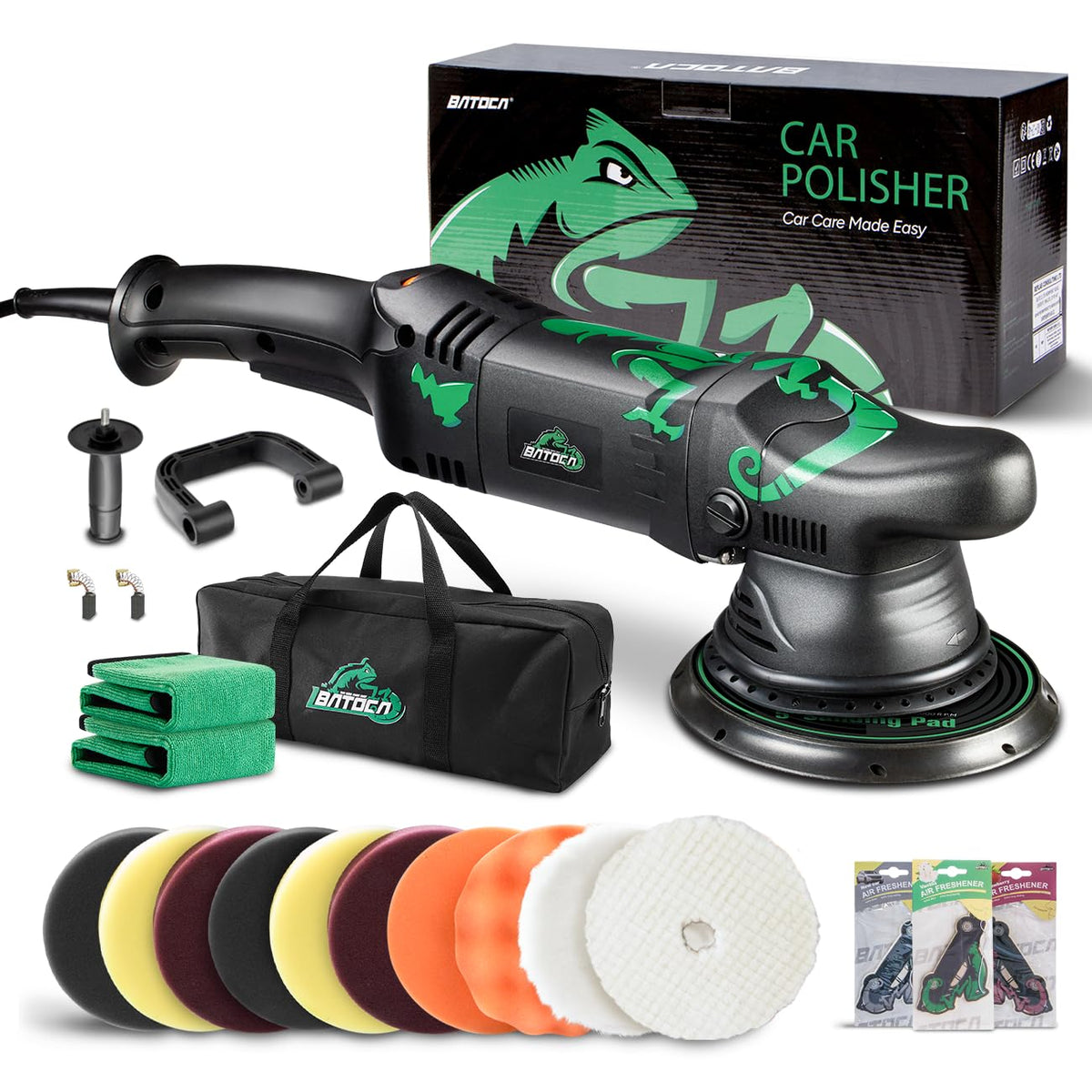 BATOCA front view of polisher showing compact design and ready-to-use benefit