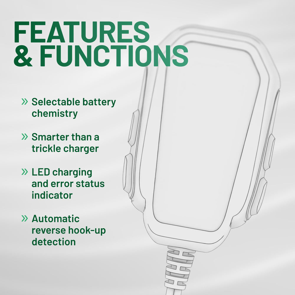 Battery Tender casing texture closeup highlighting durable construction