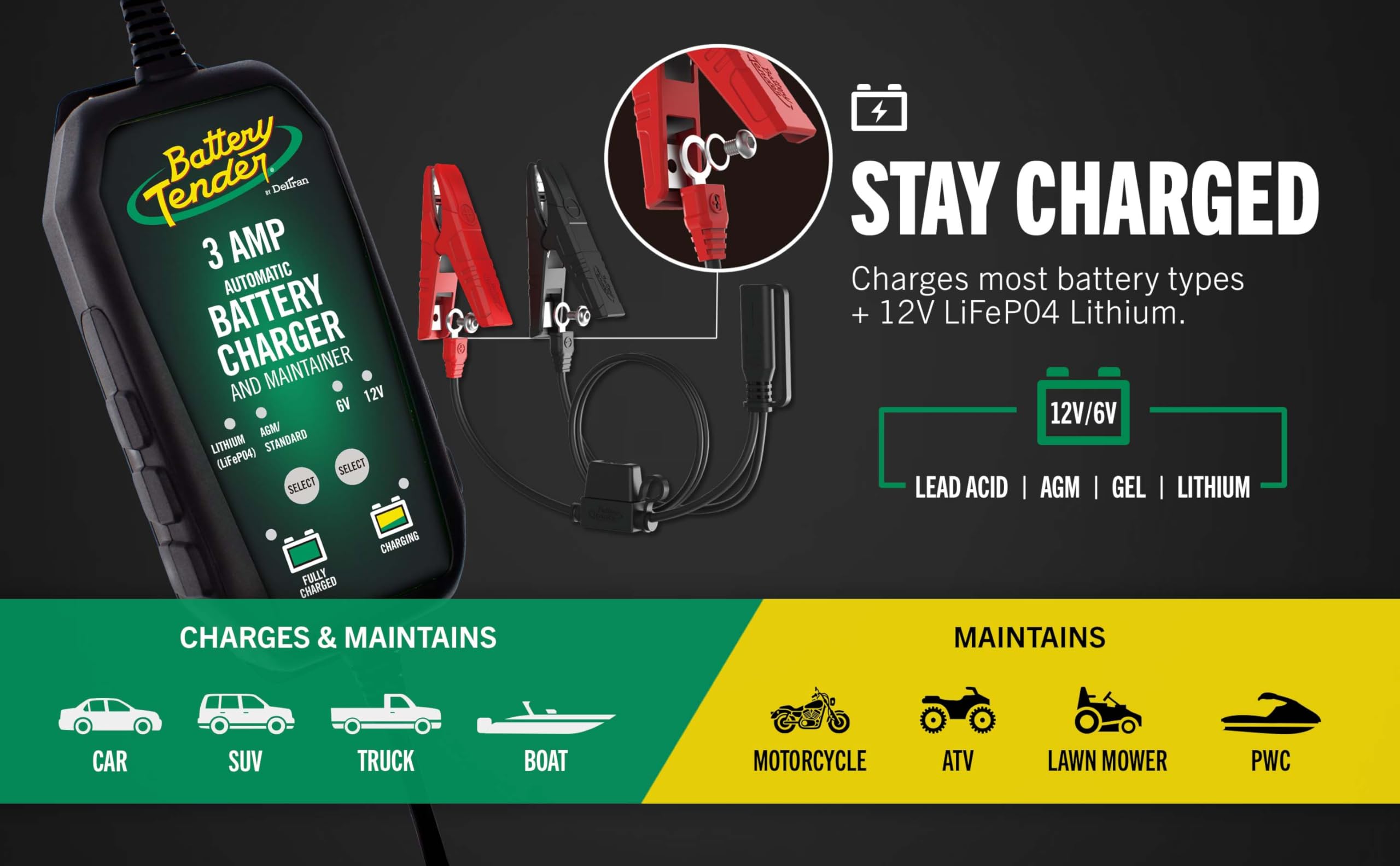 Battery Tender in garage setting showing practical everyday vehicle readiness
