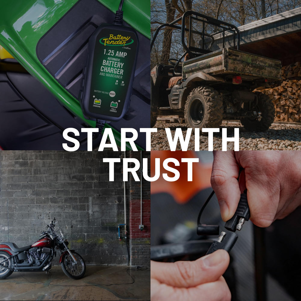 Battery Tender retail packaging and manual for quick setup guidance