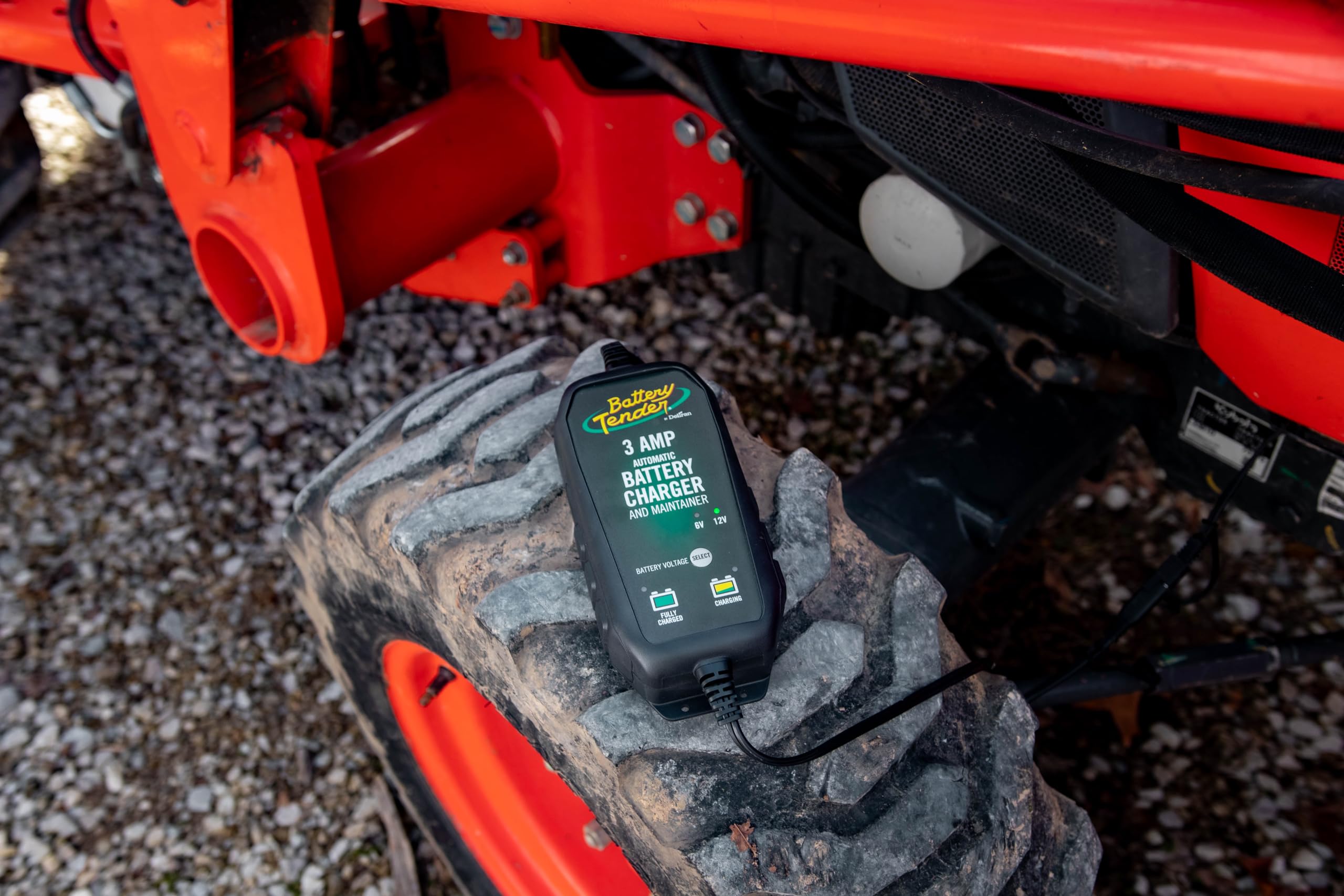 Battery Tender ring terminal attached for permanent battery maintenance benefit
