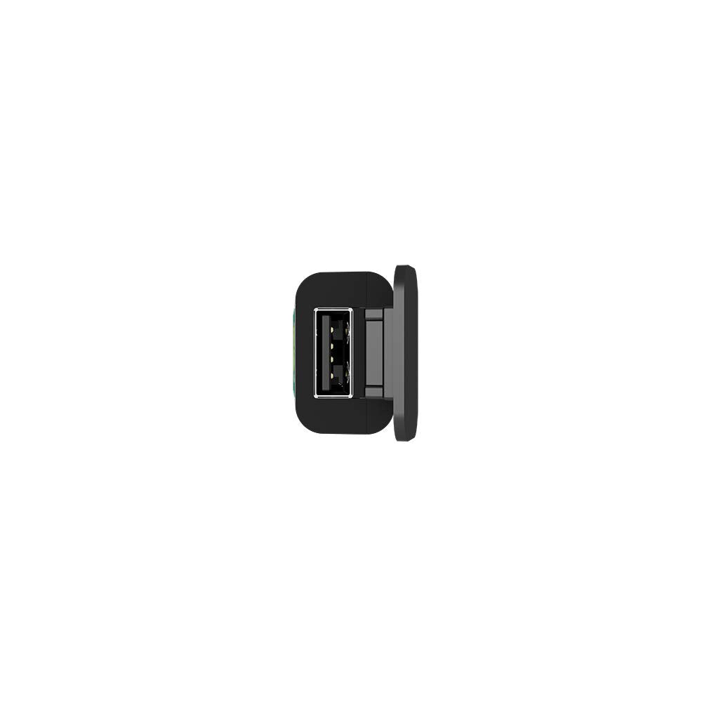 Battery Tender adapter next to smartphone illustrating compact size and portable charging