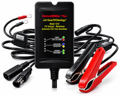 BatteryMINDer 1510 front view showing LED indicators and casing for quick status checks
