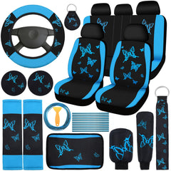 BBTO front seat full set showing coordinated butterfly design and cabin refresh benefit