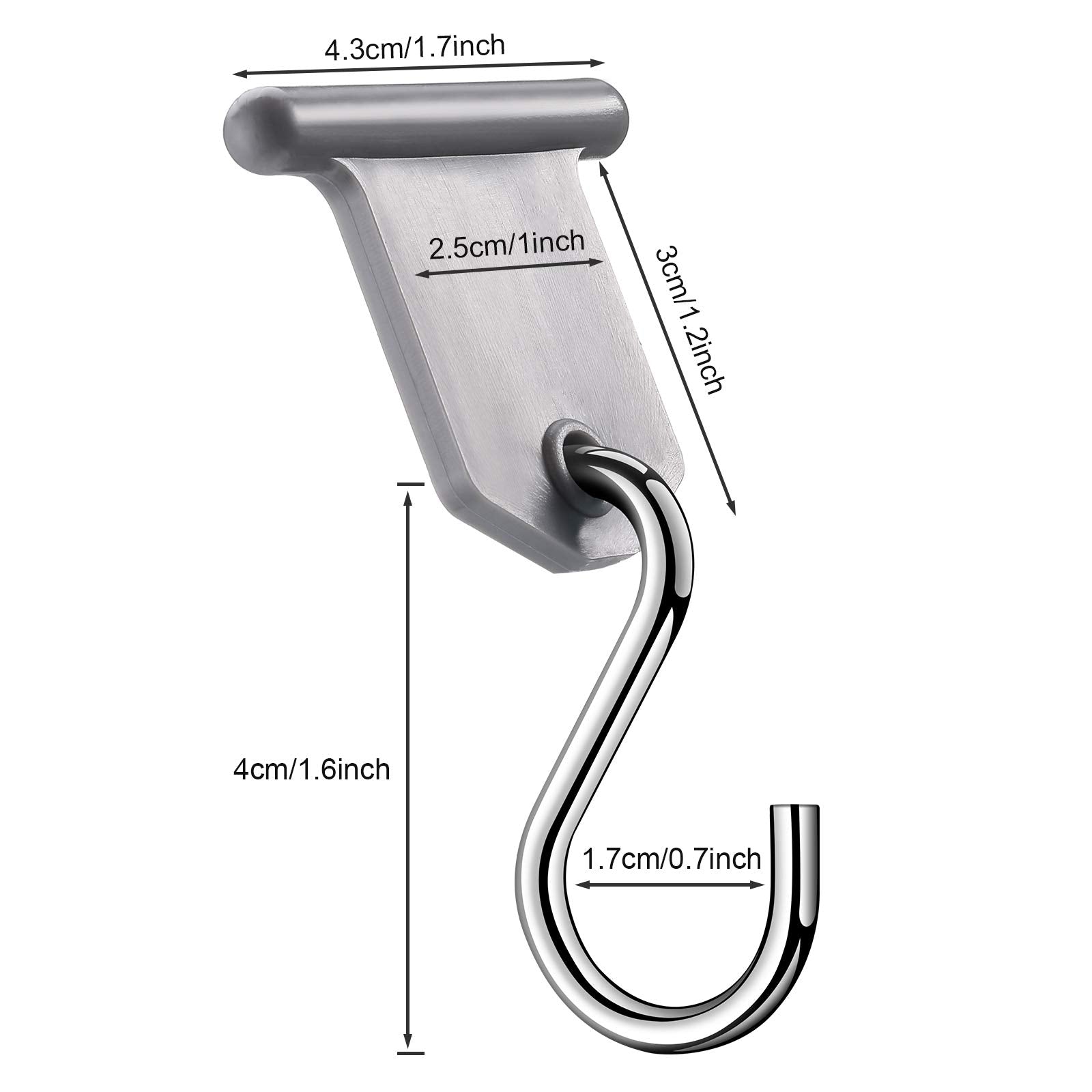 BBTO closeup of steel S‑hook and plastic holder showing durable materials