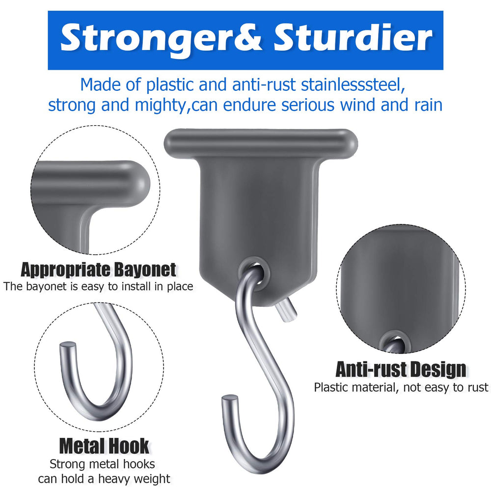 BBTO hook installed in RV awning channel for secure, tool-free attachment