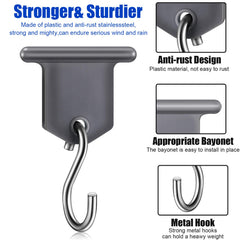BBTO hooks installed in RV awning channel enabling secure hanging