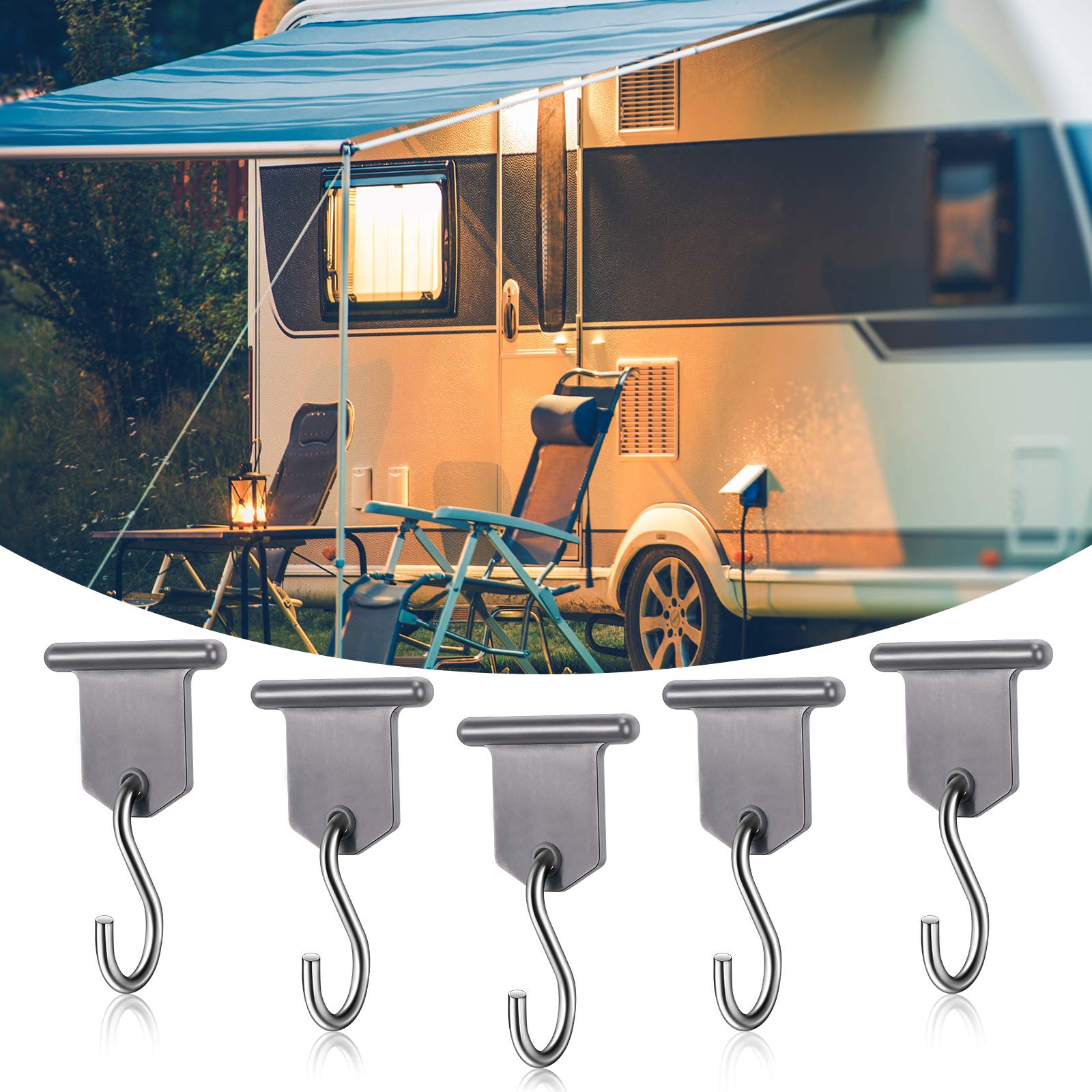 BBTO lifestyle camping scene using hooks to organize gear conveniently