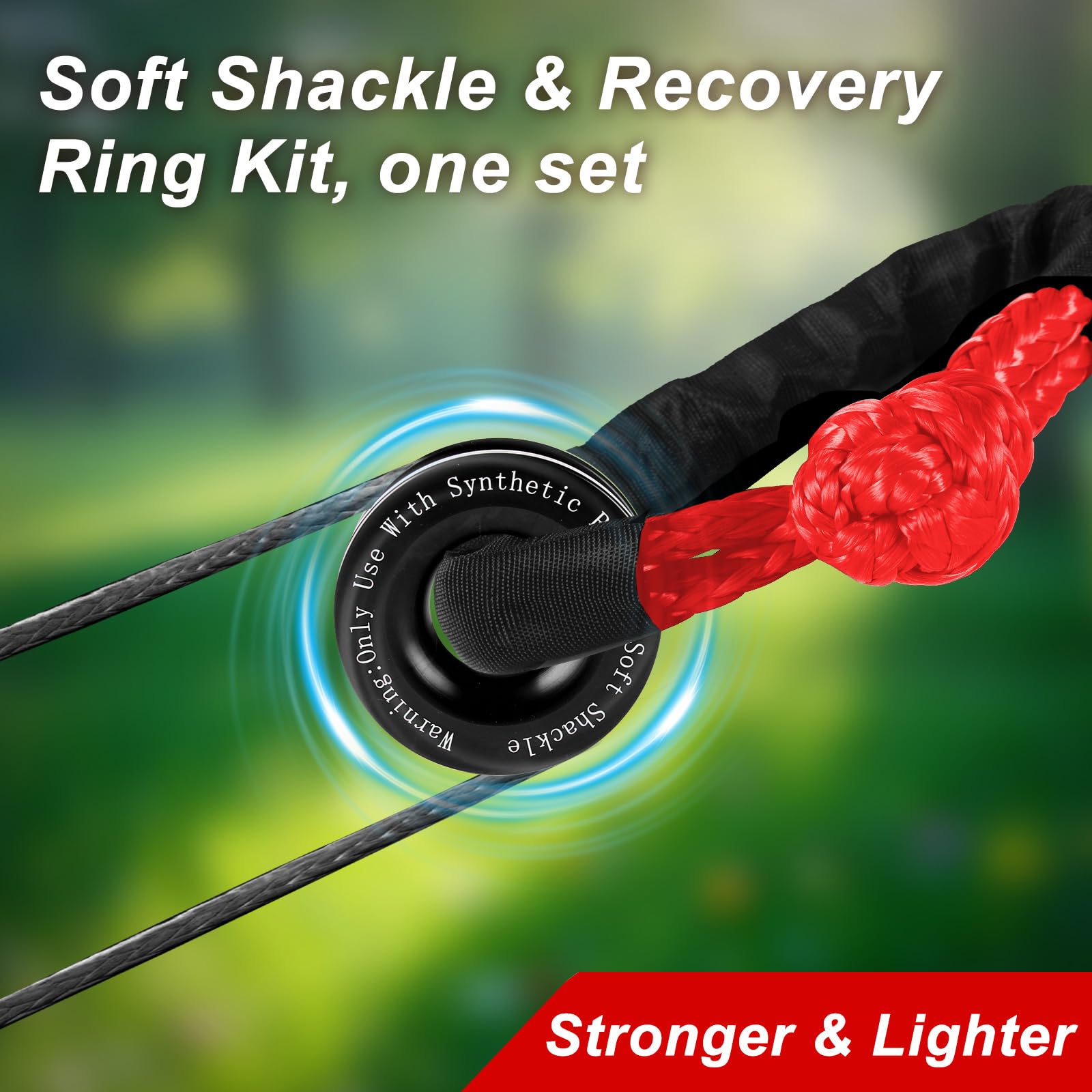 BCJCLTS soft shackle in hand showing lightweight portability