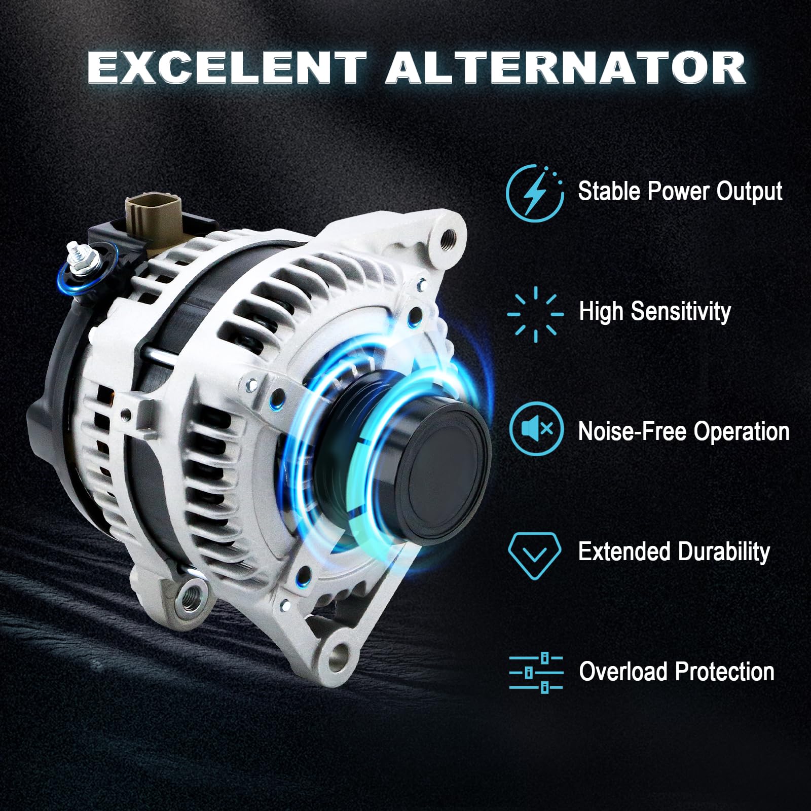 BDELI alternator electrical connector close-up demonstrating OEM-style plug for easy install