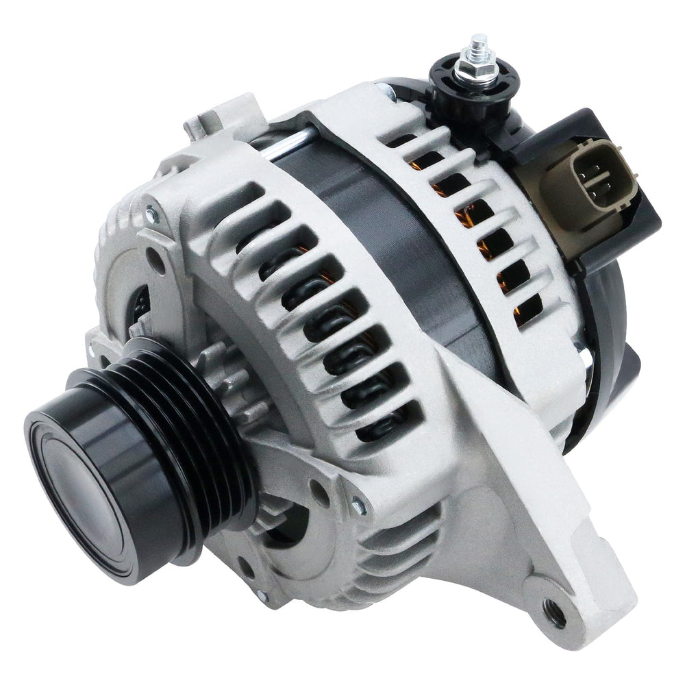 BDELI alternator installed in a Camry engine bay illustrating direct-fit replacement advantage