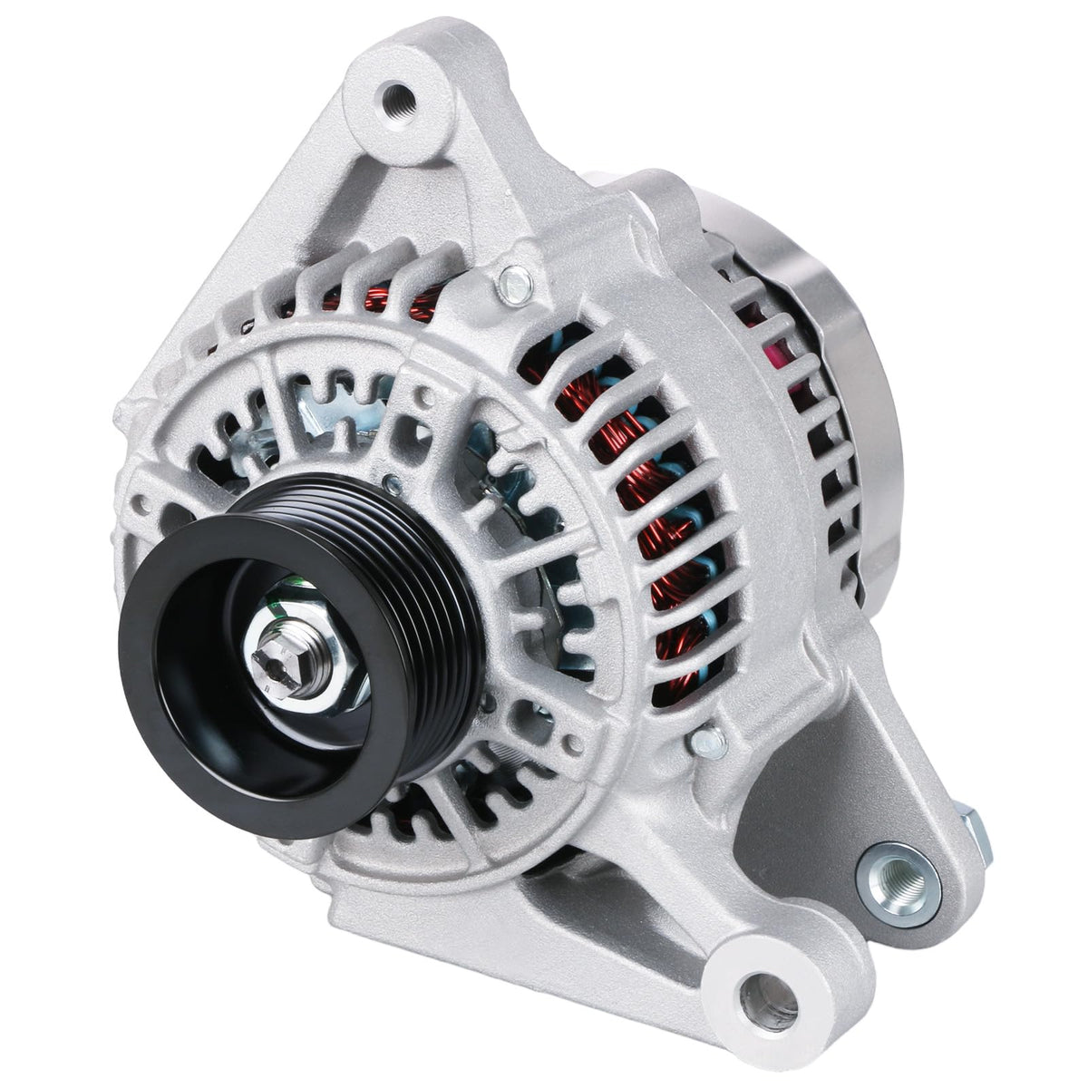 BDELI alternator front view showing clean cast housing and bolt holes for easy fit
