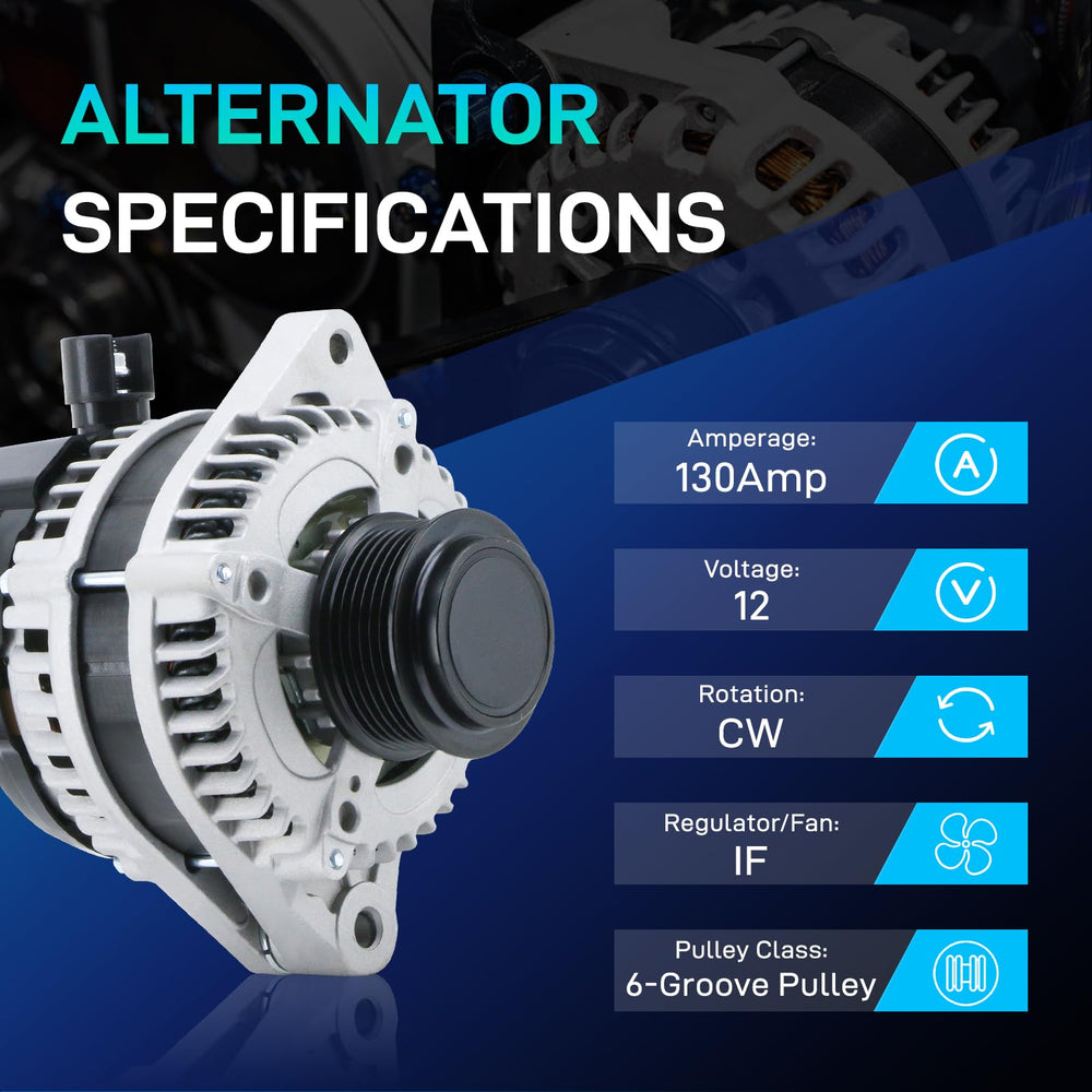 BDELI alternator rear connector detail with OEM-style plug for easy hookup