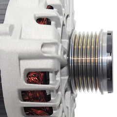 BDELI alternator pulley and electrical connector close-up, clear connection for ease