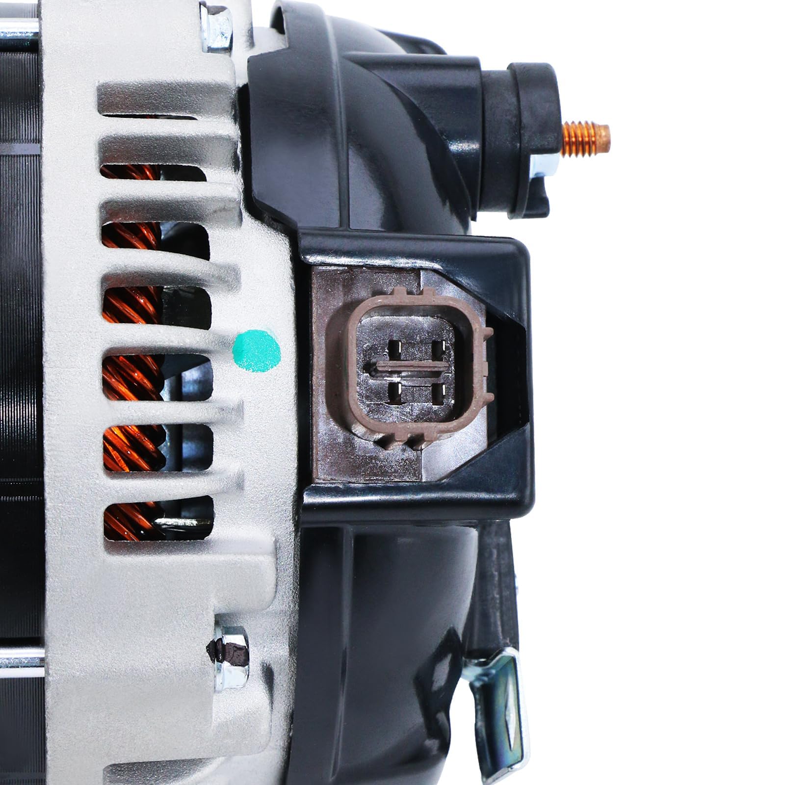 BDELI alternator pulley and shaft detail highlighting durable construction benefit