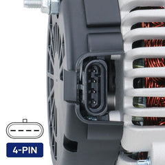 BDELI alternator side showing mounting holes and bolt locations for accurate fit