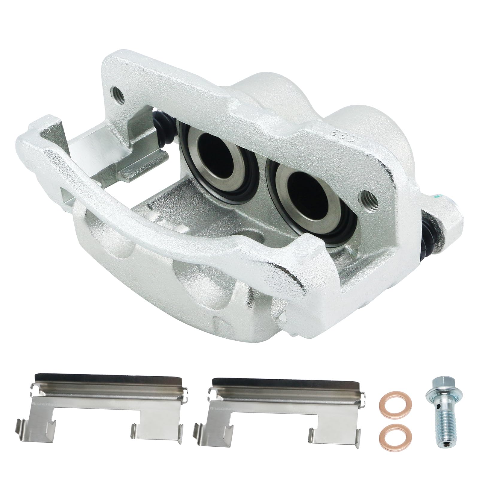 BDELI front left caliper assembly front view showing fit and durability