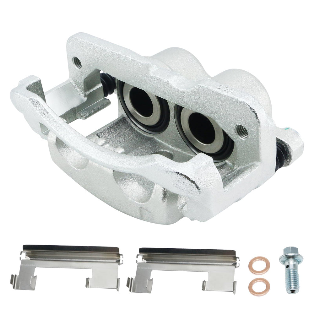 BDELI front left caliper assembly front view showing fit and durability