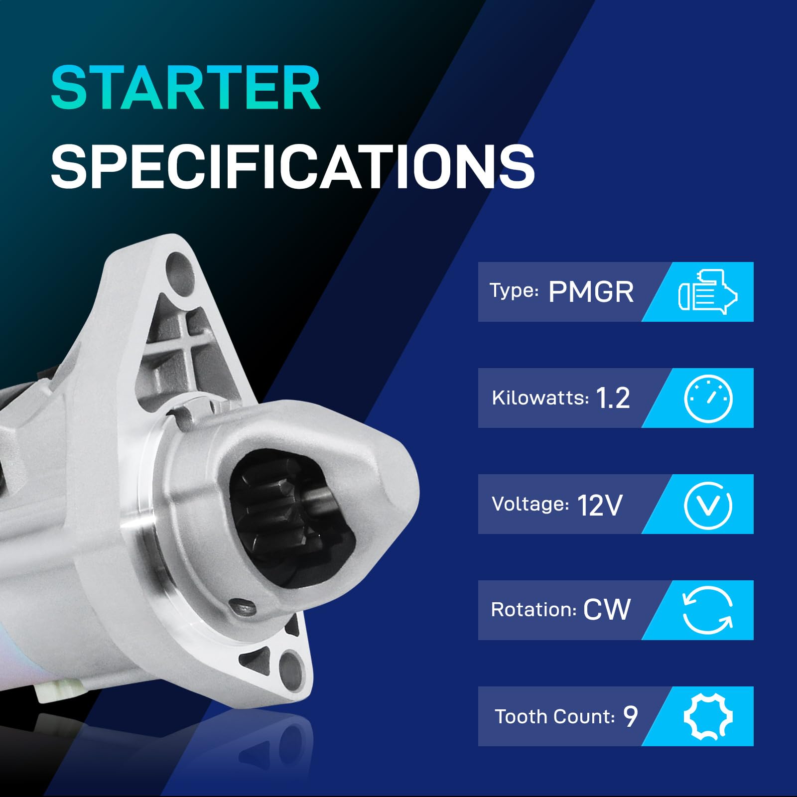 BDELI starter gear and bendix closeup showing durable teeth for reliable engagement