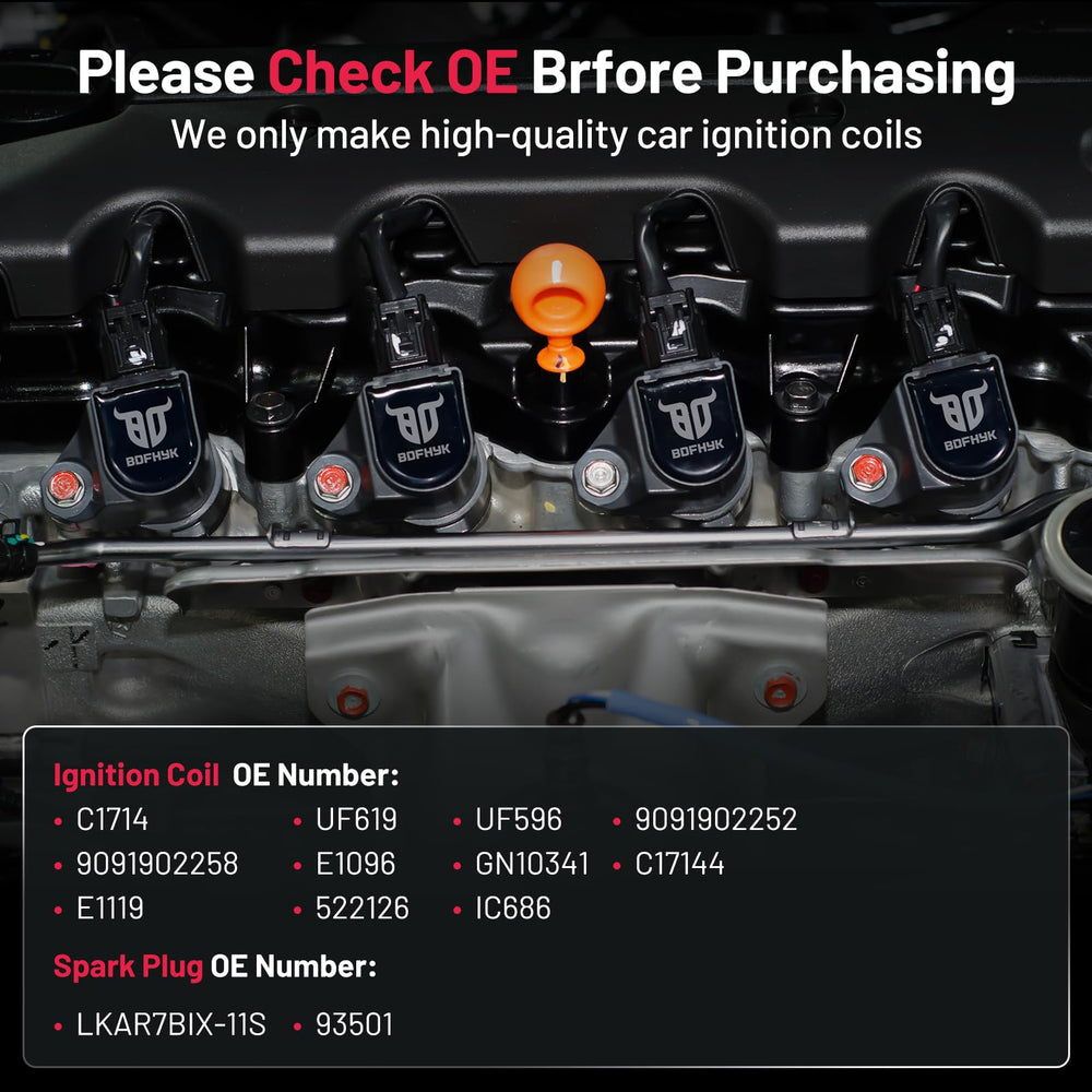 BDFHYK coil mounted on engine, improves ignition reliability during use