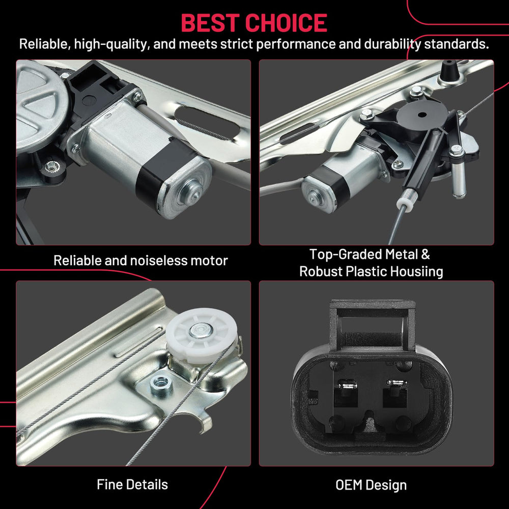 BDFHYK motor mounted detail emphasizing reliable torque for quicker window travel