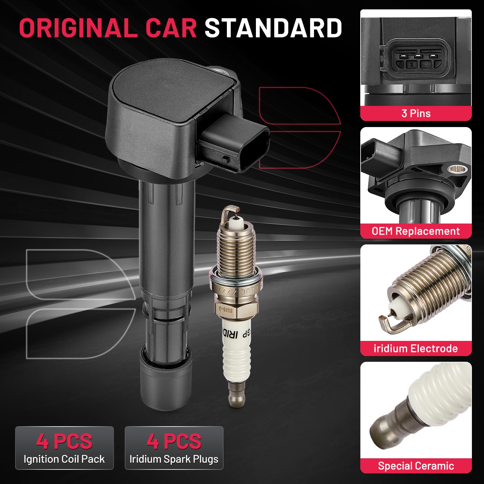 BDFHYK spark plug electrode macro displaying iridium tip durability
