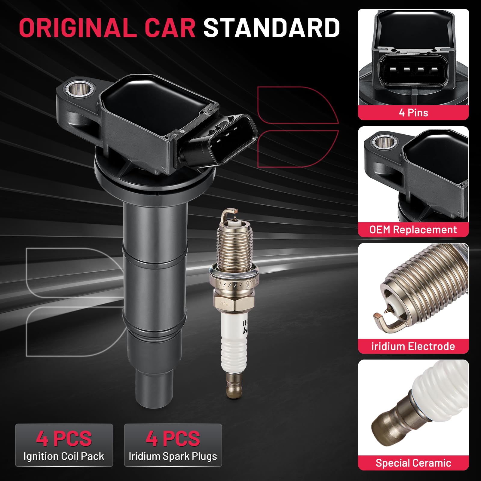 BDFHYK spark plug thread and insulator detail promoting consistent spark