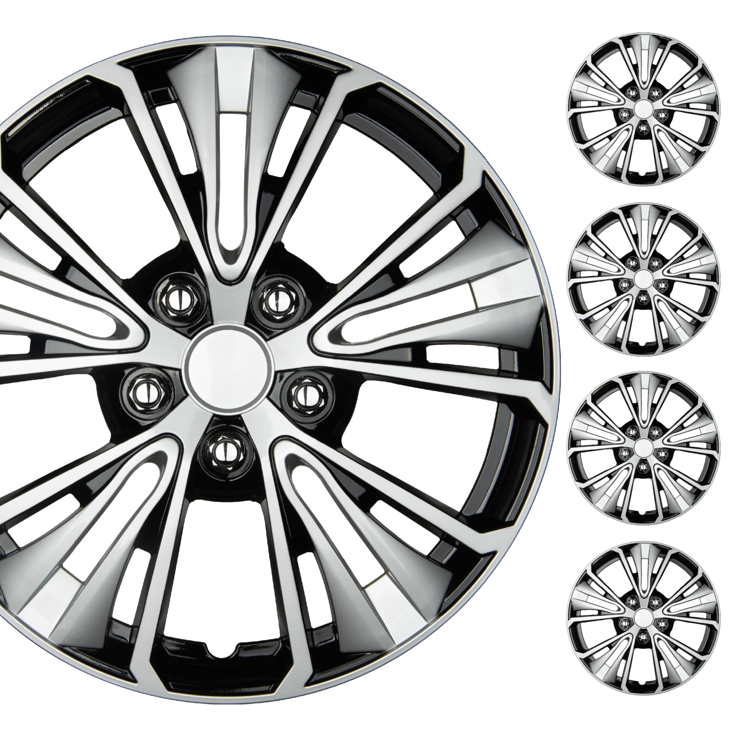 BDK front view of 16 inch hubcap set showing clean OEM-style appearance and instant curb appeal